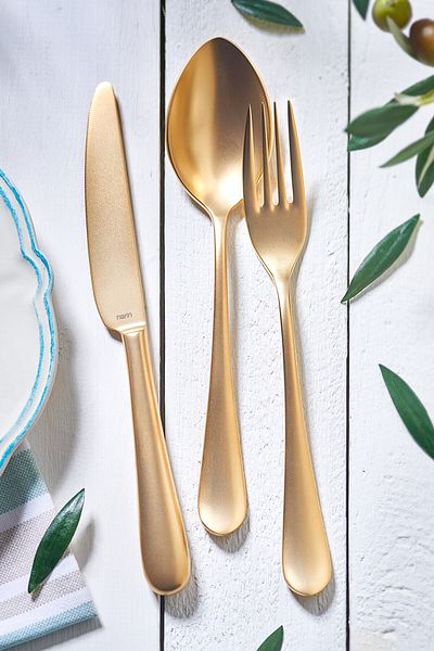 Narin Epsilon Tea Spoon - Complete Matte Gold - 12 Pieces
