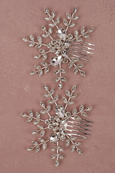 Limelia Çiçek Model İkili Kadın Düğün Saç Aksesuarı Gelinler İçin Düğün Saç A...