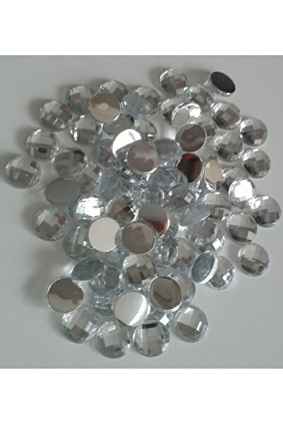 Armada 100 bucăți de piatră decorativă cu aspect de cristal, argintie (1 cm)