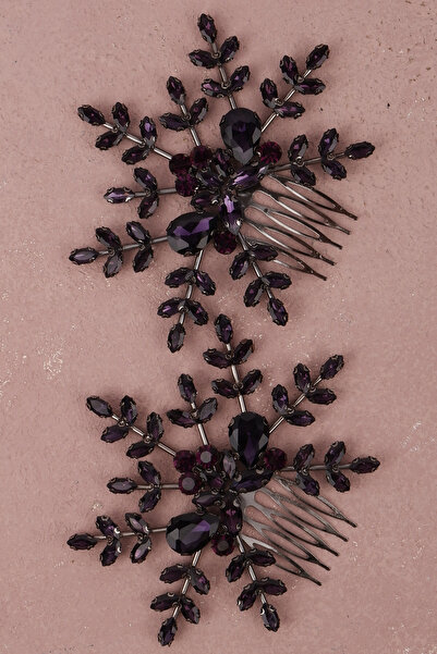 Limelia Model de flori Accesoriu de păr dublu pentru nuntă pentru femei Acces...