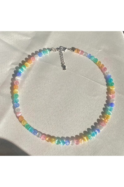 Elifsu Jewelry Selenit Taşı Renklendirilmiş 6MM Kolye