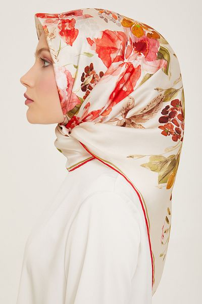 Armine Μεταξωτό Φουλάρι ARMINE 9127D - Τσίλι