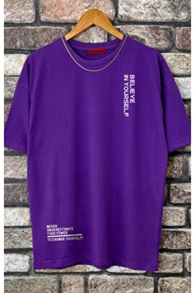 ORLONTEX Ανδρικό μπλουζάκι με στάμπα σε μωβ Believe