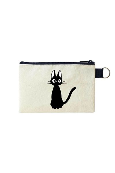 Woys Bags Black Cat Printed Canvas Makeup Bag