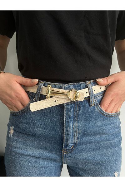 Fiori Design Long Buckle Thin Women's Belt, Coat Belt, Shirt Belt, Dress Belt