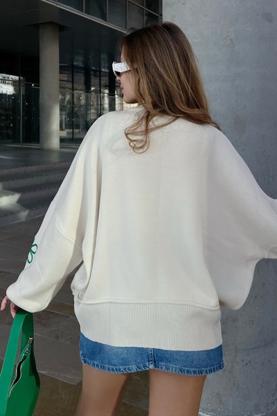 Bianco Lucci Pulover de damă din tricotaje brodate cu margarete