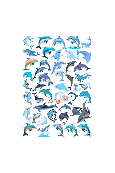 Ororabutik 45 Adet Yunus Balığı Sticker Seti - Etiket Seti Scrapbook Bullet J...