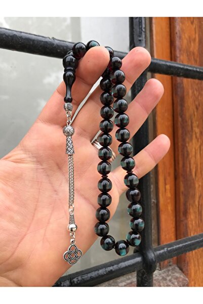 Sultan Telkari Su Yeşili Küre Kesim Toz Kehribar Tesbih