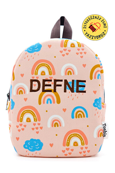 Tosbiş [ Istediğiniz Ismi Yazıyoruz ] Pembe Bohem 0-8 Yaş Çocuk Sırt Çantası,...