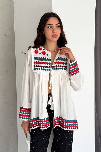 FEMELLE Women's Tasseled Authentic Embroidered Jacket