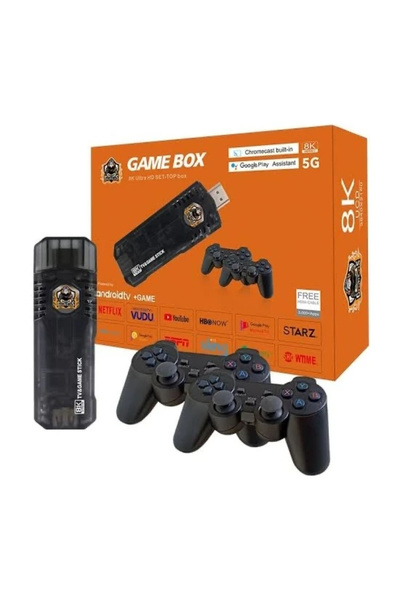 Genel Markalar 5g 8k Ultra Hd 64 GB Tv Box + Game Box Android Tv + Oyun Konso...