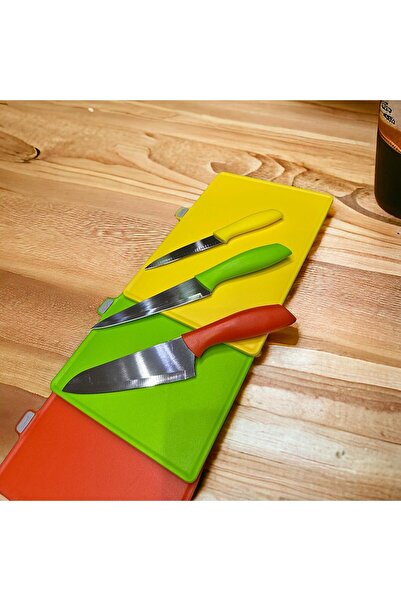 Citim 0053 Multi Cutting Board Set with Stand Blades - Cut Board with Stand - Anthracite-white