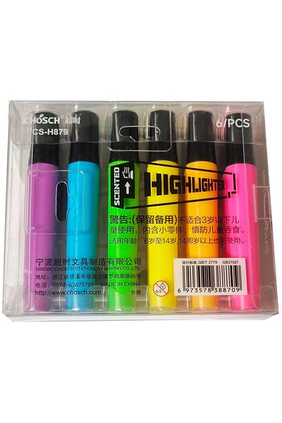 Modellino 6-Piece Neon Colors Chosch Scented Highlighter Highlighter