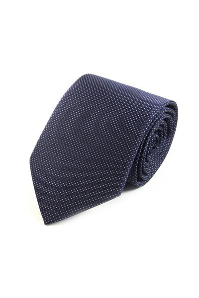 Sade Kravat Navy Blue White Small Patterned Plain 14605 Navy Blue