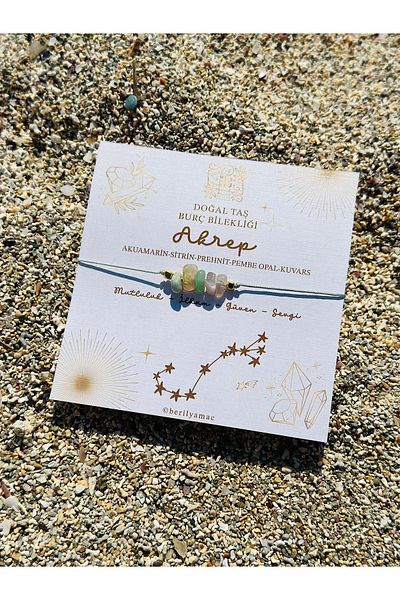 Beril Yamaç Design Studio Scorpio Zodiac Bracelet Natural Stone Scorpio Zodiac Sign Bracelet
