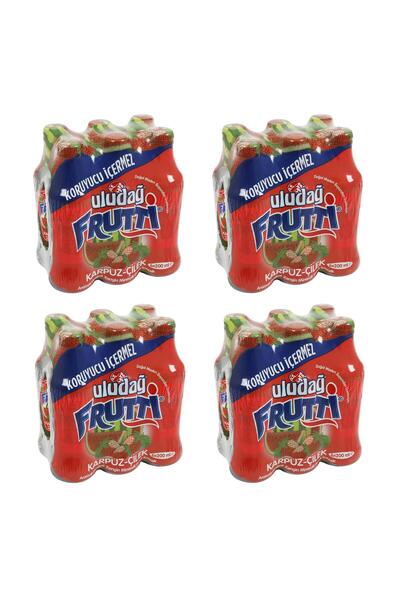 Uludağ Frutti Karpuz Çilek Aromalı Maden Suyu 200 Ml X 24 Adet