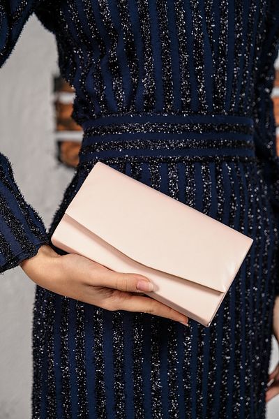ROZA CANTA Women's Powder Satin Mini Box Shoulder Evening Bag