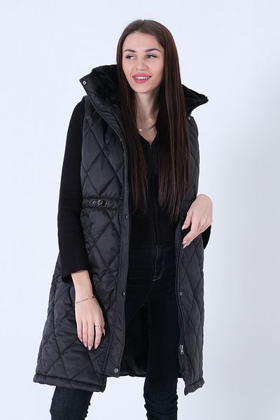 Feminist Hooded Quilted Vest Black44510424