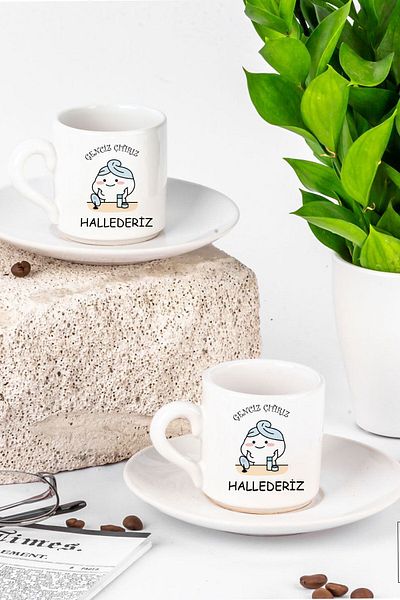 ATÖLYE247 Genciz Crispy We Can Handle Design Gift 2-Piece Cup Set