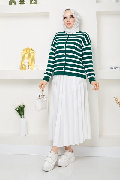 Pamuk Butik Γυναικεία Ζακέτα Πλεκτή με λαιμόκοψη
