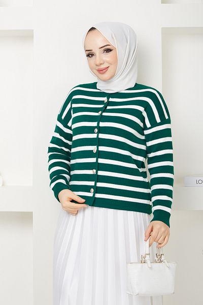 Pamuk Butik Γυναικεία Ζακέτα Πλεκτή με λαιμόκοψη