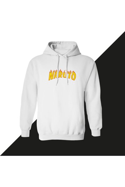 Huw سويت شيرت ناروتو بحروف النار مقاس كبير