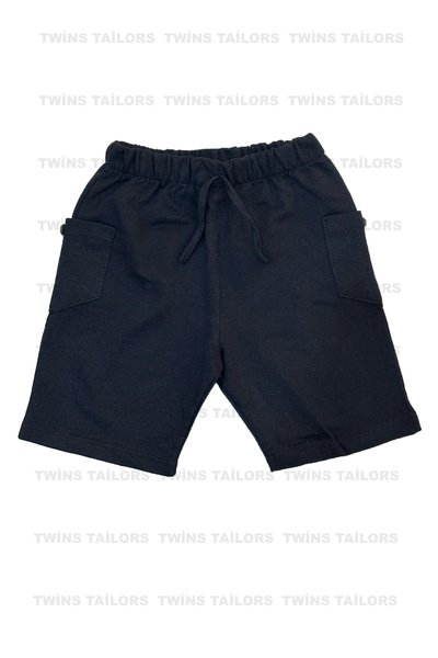 twins tailors Penye Yeşil-Kırmızı-Siyah 3'lü Paket Unisex Çocuk Kısa Şort