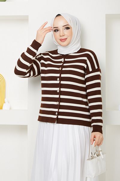 Pamuk Butik Γυναικεία Ζακέτα Πλεκτή με λαιμόκοψη