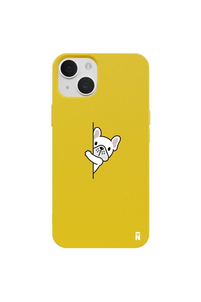 Casen حافظة هاتف من السيليكون باللون الأصفر بتصميم Dog Lover لهاتف iPhone 13
