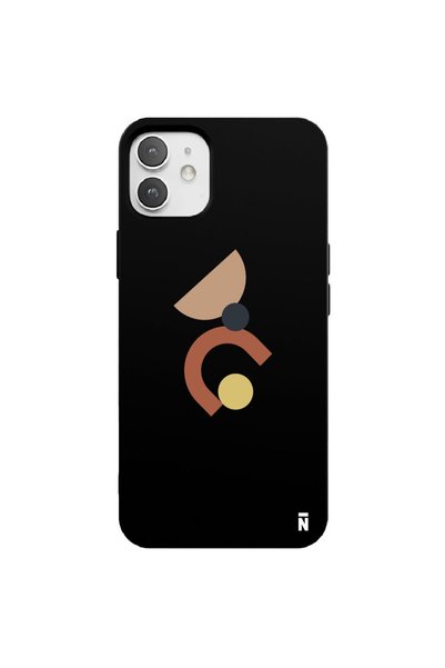 Casen حافظة هاتف من السيليكون باللون الأسود بتصميم أشكال بسيطة لهاتف iPhone 12