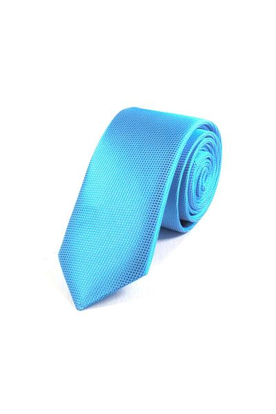 Sade Kravat Turquoise Blue Plain Thin Tie 5373 Turquoise