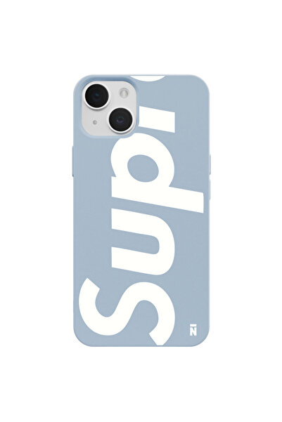 Casen iPhone 14 SUP Tasarımlı Mavi Renkli Silikon Telefon Kılıfı