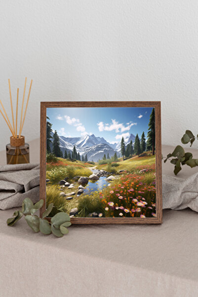 Dekorsiahome Комплект за картини с дървена рамка "Река"