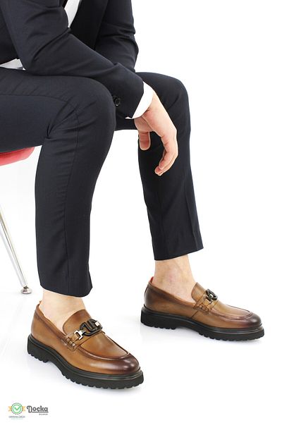 MARCOMEN Men's Leather Thick Eva Sole Classic Loafer Shoes