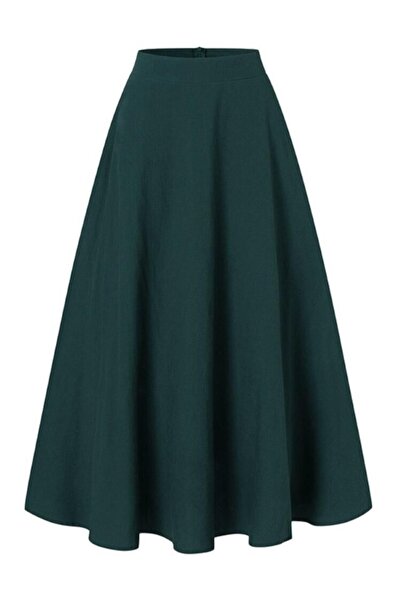 CNG MODA Hijab Puff Scuba Flared Skirt Large: Size