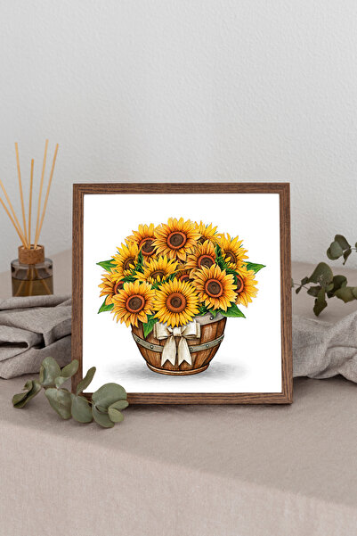 Dekorsiahome Σετ ζωγραφικής με ξύλινο πλαίσιο μπλε κοβαλτίου ιδανικός άνθος