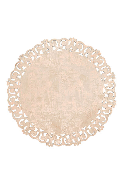 MEVAHALI Q YUVARLAK Klasik Ve Modern Lazer Kesim İşlemeli Oymalı Bordürlü Sun...