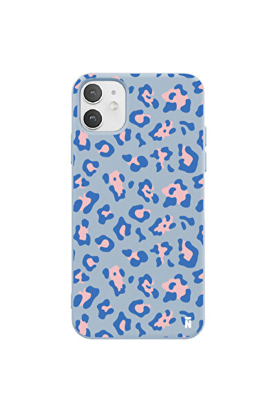 Casen iPhone 11 Cheetah Blue Tasarımlı Mavi Renkli Silikon Telefon Kılıfı