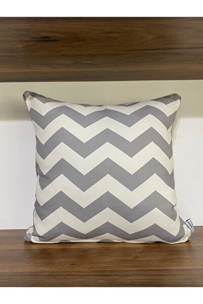 KIRLENTİM E33e Sivi Krem Zigzag Uzorak Navlaka za jastuk