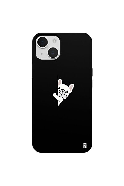 Casen iPhone 15 Dog Lover Tasarımlı Siyah Renkli Silikon Telefon Kılıfı