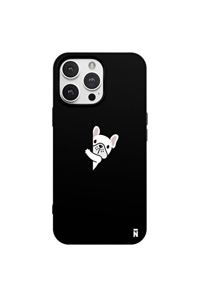 Casen iPhone 14 Pro Max Uyumlu Dog Lover Tasarımlı Siyah Renkli Silikon Telef...
