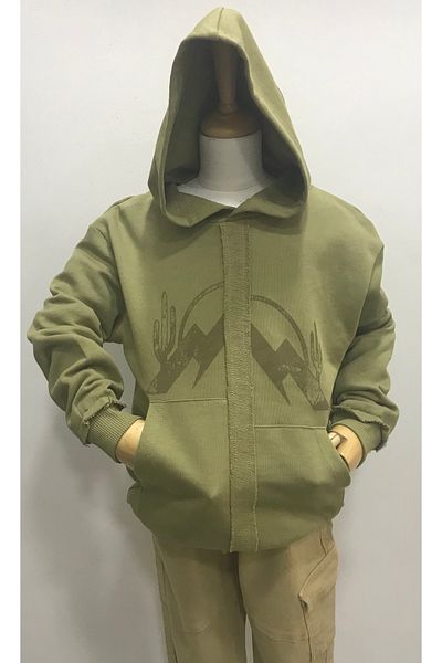 Çikoby Children's Hooded Khaki Sweatshirt