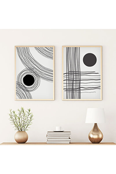 huhuli Set de pictură modernă cu ramă din lemn huhu59