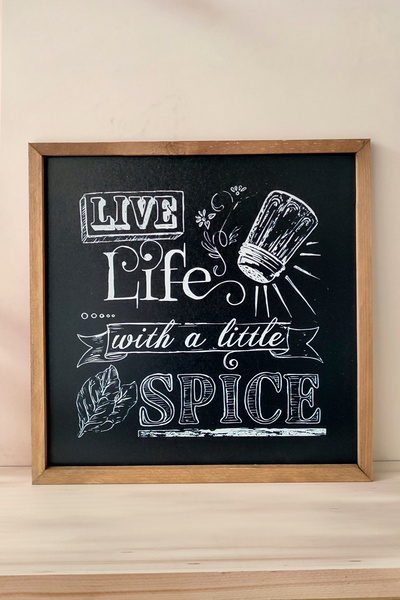 Tooall Live Life with a Little Spice, Live Life with a Little Spice Wooden Framed Painting