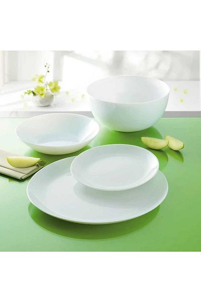 Luminarc Diwali Cake Plate White 6 Pieces 19cm