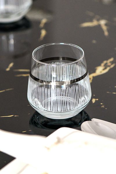 P H Panayır Home Luks Platinum Silver Gilt Water Soft Drink Cup 6 PCS