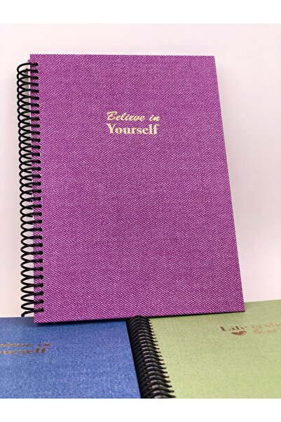 notin paper 16x23 Çizgili Spiralli Cilt Bezi Sert Kapak 100 Yaprak Defter