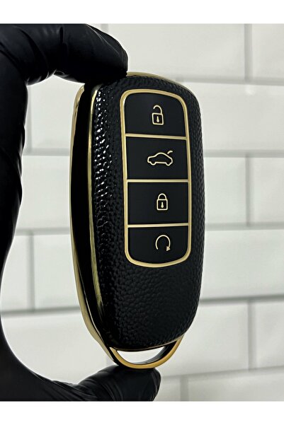 BARKAS ELEKTRONİK حافظة مفاتيح ذكية لشيري تيجو 8 برو باللون الأسود والذهبي