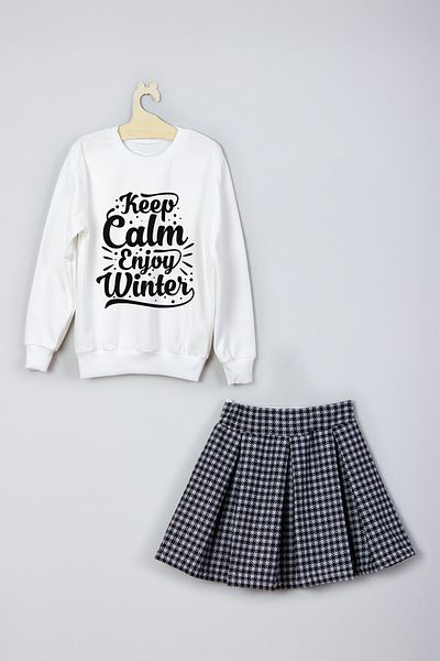 ADA BEBEK ÇOCUK New Season - Wild Soul Printed Skirt and Sweat Set