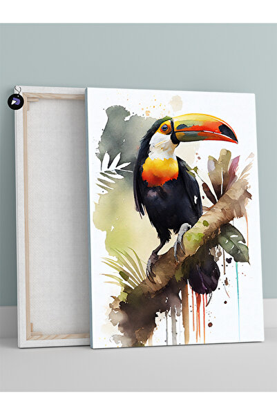 Postermanya Tukan Kuşu Dalda Hayvan Kanvas Tablo
